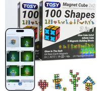 TOSY Magnet Cube 2x2-8 Blocks, 2in1 Toy: 2x2x2 Puzzle Cube and Customizable Infinity Cube, Glowing w/UV Flashlight, Christmas Stocking Stuffers Gift for Kids/Grandkids, STEM Toy, 2-pack