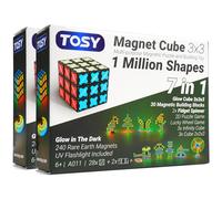 TOSY Magnet Cube 3x3-30 Blocks, 240 Magnets, Multipurpose: Creative Building Blocks, Transformable Fidget Spinner, Puzzle/Infinity Cube, Christmas Stocking Stuffers, Glowing STEM Toy, 2-pack