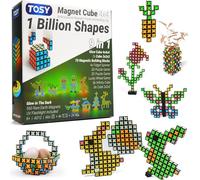 TOSY Magnet Cube 4x4-70 Blocks, 560 Magnets, Easter Birthday Gifts for Kids, Multipurpose: Creative Building Blocks, Transformable Fidget Spinner, Puzzle/Infinity Cube, Glowing STEM Toy