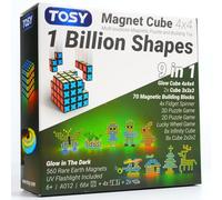 TOSY Magnet Cube 4x4-70 Blocks, 560 Magnets, Multipurpose: Creative Building Blocks, Transformable Fidget Spinner, Puzzle/Infinity Cube, Christmas Stocking Stuffers Gift for Kids, Glowing STEM Toy