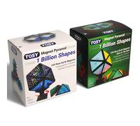 TOSY Magnet Pyramid - 1 Cube Transforms into 1 Billion Shapes, 12 pieces, 243 Magnets, Glowing, Christmas Stocking Stuffers Gift for Kids, Holographic Design, Creative Puzzle STEM Toy, Mixed Set
