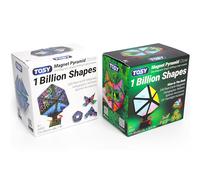 TOSY Magnet Pyramid - 1 Cube Transforms into 1 Billion Shapes (Bunny, Egg Basket, Flowers, Heart), Easter Birthday Gift, 12 pcs, 243 Magnets, Glowing, Holographic Design, Puzzle/STEM Toy, Mixed set
