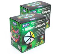 TOSY Magnet Pyramid Glow - 1 Cube Transforms into 1 Billion Shapes, 12 pieces, 243 Magnets, Glowing, Christmas Stocking Stuffers Gift for Kids, Holographic Design, Creative Puzzle STEM Toy, 2-pack