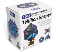 TOSY Magnet Pyramid Stone 1 Cube Transforms into 1 Billion Shapes, 12 pieces...