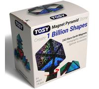 TOSY Magnet Pyramid Stone - 1 Cube Transforms into 1 Billion Shapes, 12 pieces, 243 Magnets, Christmas Stocking Stuffers Gift for kids, Holographic Design, Creative Puzzle STEM Toy