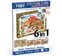 TOSY Picture Cube Fruity Wonderland: 6-in-1 Magnetic Picture Puzzle, 80 Blocks, 480 Puzzle Faces, 0.6in, B062, Seamless UV Art, Display-Ready Frame, Collectible, STEM/STEAM Gift for Kids & Adults