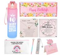 TOSZOLY Gifts for 10 Year Olds Girls, 10 Year Old Girl Birthday Gifts, 10th Girls Birthday Presents with Water Bottles Bracelet Necklace, 10th Gift for Teen Girl Daughter Sister Granddaughter Friends
