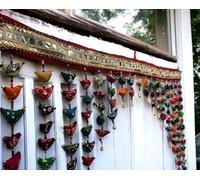 Tota Bird Door Hanging Valance Door Decoration Boho Window, Mini Cotton Colorful Birds Wall Hanging, Hippy Hippie Bohemian Wall Hanging Indian Toran size 36" x 27" Inch