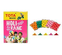 TOTA Holi Ke Rang - 5 Shades of Gulal Holi Colours | Red Orange Green Yellow Pink | 100% NonToxic Herbal Holi Color Gift Box - 375 Gm
