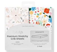 TotAha Floral Crib Sheets 2-Pack, Hypoallergenic, Silky Comfort, Buttery Soft, Calming Effect, All-Season Jersey-Knit Pink Flower Baby Sheets, Premium Stretchy 9'' Extra Deep Pocket