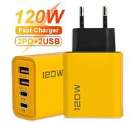 Total 120W USB Type C Charger 4 Port Fast Charging USB Phone Charger Adapter For iPhone Samsung Xiaomi Quick Charge Wall Charger