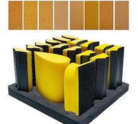 Total 56 PCS Hand Sanding Block Set- 16 PCS Contoured Profile Sander Block + 40 Sheet Sandpaper Kit - Interchangeable Assorted Convex & Concave Shapes for Moldings,Woodworking, Auto Paint and Crafts