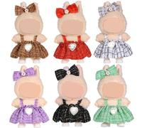 Total 6 Sets Chic Style 6.7 Inch Doll Dress Clothes and Accessories Include: 6 Hair Bands 6 Dresses (Doll Not Included)