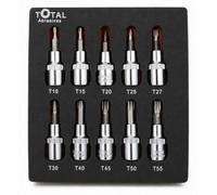 Total Abrasives - E1486-10 Piece 3/8" Drive Torx Bit Socket Set | T10-T55 Chrome Vanadium Steel Durable Drive Torx Bit with Storage Holder