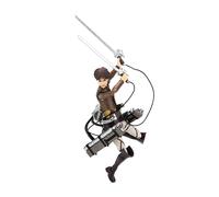 Total Anime Attack on Titan Eren Jaeger - 6.5-Inch Figure with Swappable Faceplates, Alternate Hands, and Weapon