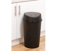 Total Bins UK Limited 50L TOUCH TOP BIN - BLACK & SILVER