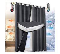 Total Blackout Curtains with Grommets Thermal Insulated Winter Drapes Multi-Functional Bedroom Kitchen Living Room Garden Patio Waterproof Outdoor Curtain 1 PCS L132xA150cm