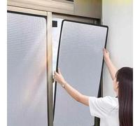 Total Blackout Privacy Windows Film, Double Aluminum Foil Sun Blocking Window Foil, UV Protection No Drilling Reflective Film, for Sun Room RV, Easy Installation Reusable(70x200cm)