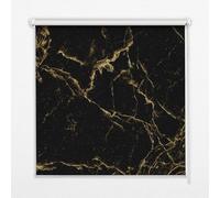 Total Blackout Roller Blind 100x140 cm | Black Marble | 100% Light Block Window Shade | Chain Operated | Bedroom Nursery Home Cinema Living Room | Privacy | Easy Install | Sleep Blind