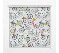 Total Blackout Roller Blind 150x140 cm | Bicycles | 100% Light Block Window Shade | Chain Operated | Bedroom Nursery Home Cinema Living Room | Privacy | Easy Install | Sleep Blind