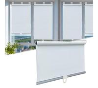 Total Blackout Roller Window Shades,No Drilling Roller Blinds,32cm 40cm 58cm 80cm 100cm 125cm Wide Portable Shades,Roll up Spring Window Blinds,Temporary Privacy Blinds,White-45x150cm(17.7x59in)