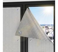 Total Blackout Thermal Insulation Window Film, No Edging Double Sided Aluminum Foil Privacy Window Tint, 8mm Reusable Reflective Films for Sun Room Garage Door Skylight(85x125cm)