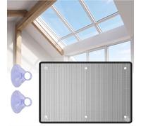 Total Blackout Window Film with Suction Cups, Heat Reflective Aluminium Foil Thermal Insulation Shield, Non Adhesive Sun Blocking Privacy Cover for Bedroom Skylight Loft(Black,50cm x 215cm)