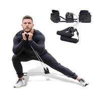 Total Body Band, All-in-one Fitness Band, Full Body Exercise Band for Home Exercise or Training on-The-go, Multi-Purpose use for Strength, core, Pilates & More, Medium - 15 lbs. (Silver)