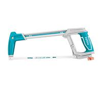 TOTAL - Bow Saw | Adjustable Tension for Metal & Wood | Ergonomic Aluminium Handle | Includes Spare Blade | Heavy Duty, Multicoloured, 200 mm, Aluminium