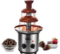 Total Chef 3 Tier Chocolate Fountain with 1.5lbs 680g Capacity Electric Machine Large Fondue Sets Hot Cooking Melting Pot Base Adjustable Temperature Ideal for Kids Birthday Party Buffet Bar Station