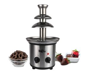 Total Chef Chocolate Fountain 3 Tier Electric Machine Large Fondue Sets with 1.5lbs 680g Capacity Adjustable Temperature Hot Cooking Melting Pot Base Ideal for Kids Birthday Party Buffet Bar Station