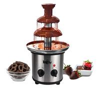 Total Chef Chocolate Fountain Large Fondue Set Electric 3-Tier Machine with 680g Capacity Temperature Dial Hot Melting Pot Base Great for Candy Parties Weddings Bar Buffet Kids Stainless Steel