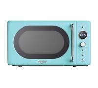 Retro Microwave Oven, 20L/0.7 Cu Ft 700W, 8 Pre-set Modes, Quick Start & Defrost By Wgt/Time, 5 Cooking Power Levels, Digital LED Display, Compact Countertop Blue Microwave Ovens, Stainless Steel