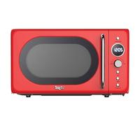 Total Chef Microwave Oven 20L Retro 700W Mini Ovens Digital LED Display 8 Preset Modes 5 Cooking Power Levels 60 Min Timer Turntable Removable Glass Countertop Freestanding Small Microwaves Red