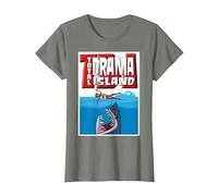 Total Drama Island Shark Logo T-Shirt, Women, Olive Heather, Large