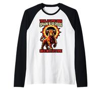 Total Eclipse 12 8 2026 Spain Astronomy Travel Spanish Bull Raglan Baseball Tee