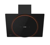 Klarstein Total Eclipse Cooker Hood - 600 m³/h, LED Backlit Glass Dome, Touch Control, A Energy Efficiency, 170W Motor, 3 Speeds, Extraction & Recirculation, Black
