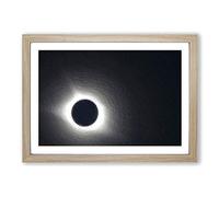 Total Eclipse of The Moon by Framed Print | A2 Oak Framed Wall Art | Ready to Hang | Modern Space Picture | Living Room Bedroom Lounge Office