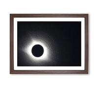 Total Eclipse Of The Moon By Modern Art Framed Print | A3 Walnut Framed Wall Art | Ready to Hang | Modern Space Picture | Living Room Bedroom Lounge Office