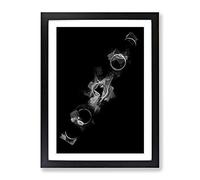 Total Eclipse Of The Moon In Abstract Modern Framed Print | A3 Black Framed Wall Art | Ready to Hang | Abstract Space Picture | Living Room Bedroom Lounge Office