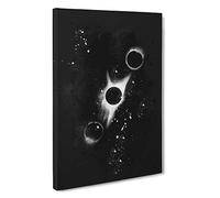 Total Eclipse of the Moon Paint Splash Canvas Print | Gallery Wrapped 30mm Frame Wall Art | 30x20 inches | Ready to Hang | Modern Space Picture | Living Room Bedroom Lounge Office