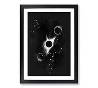 Total Eclipse of The Moon Paint Splash Framed Print | A2 Black Framed Wall Art | Ready to Hang | Modern Space Picture | Living Room Bedroom Lounge Office