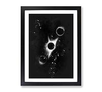Total Eclipse Of The Moon Paint Splash Modern Framed Print | A4 Black Framed Wall Art | Ready to Hang | Modern Space Picture | Living Room Bedroom Lounge Office