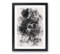Total Eclipse of The Moon Watercolour Framed Print | A2 Black Framed Wall Art | Ready to Hang | Modern Space Picture | Living Room Bedroom Lounge Office