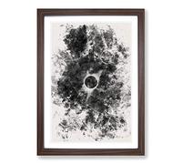 Total Eclipse of The Moon Watercolour Framed Print | A2 Walnut Framed Wall Art | Ready to Hang | Modern Space Picture | Living Room Bedroom Lounge Office