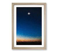 Total Eclipse of The Sun in Abstract Framed Print | A2 Oak Framed Wall Art | Ready to Hang | Abstract Fantasy Picture | Living Room Bedroom Lounge Office
