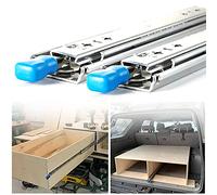 Total Extract Der Slides, Ball Bearing Teles Rails, Side Mount with Locking Mechanism, for Kitchen Cabinet Sliding Guides, 1 Pair (2 PCS)