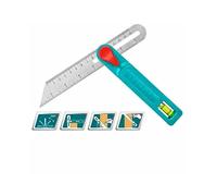 TOTAL - False Square | 150 x 1.2 mm | Width 28 mm | For Making Angles of More than 75º | With Bubble Level | Metal Carpenter Square