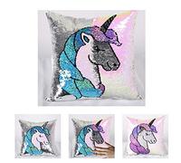 Total Gift - 16" Magic Mermaid Pillow Case Reversible Sequin Glitter Sofa Cushion Cover - Unicorn - Double Colour
