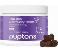 Total Itch & Immunity Treats for Dogs | Stop Itching, licking and scratching | Sooth itchy paws, skin, ears, eyes | For small, medium & large dogs | Puptons (90 Treats)
